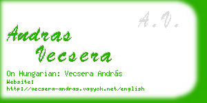 andras vecsera business card